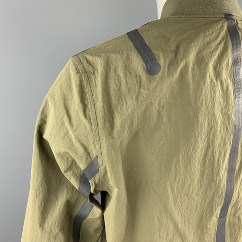 RAG & BONE Size M Olive Nylon Grey Zip Windbreaker Bomber Jacket