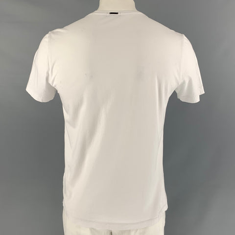 ANTHONY MORATO Taille L T-shirt demi-zippé en coton uni blanc et noir