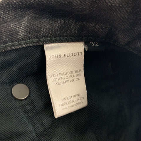 JOHN ELLIOTT Taille 34 Jean gris en coton vieilli avec braguette boutonnée