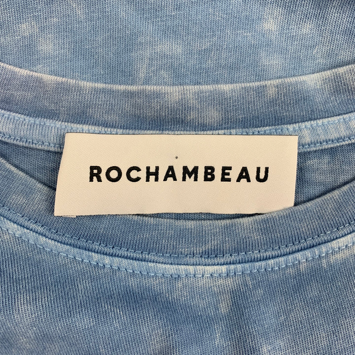 ROCHAMBEAU Size XS Light Blue Graphic Cotton T-shirt