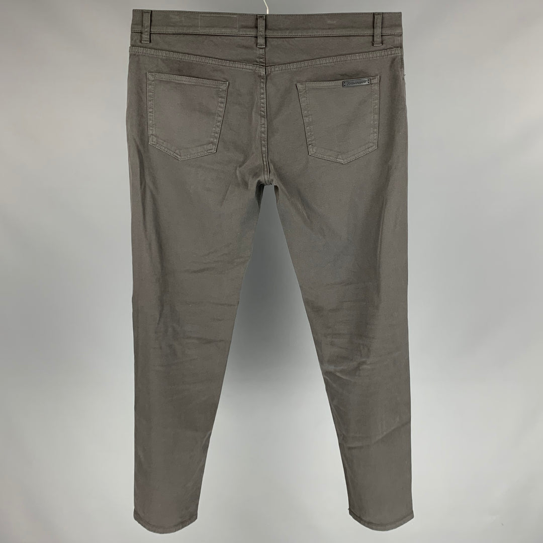 DOLCE & GABBANA Gold Size 36 Dark Gray Cotton Jean Cut Casual Pants