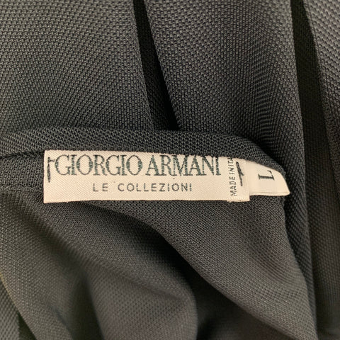 GIORGIO ARMANI Size L Black See Through V-Neck Pullover