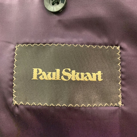 PAUL STUART Size 44 Black Velvet Cotton Blend Peak Lapel Sport Coat