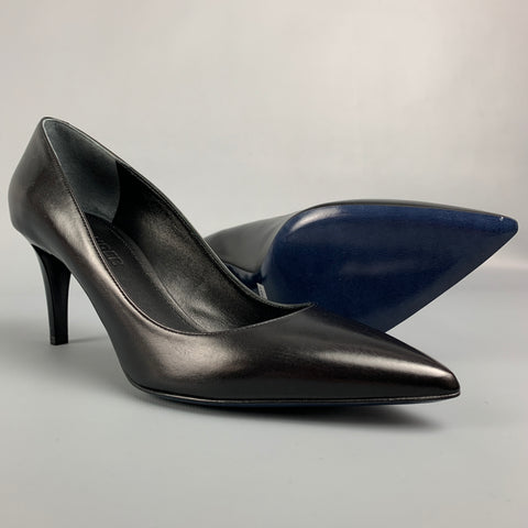 JIL SANDER Size 8 Black Leather Pumps