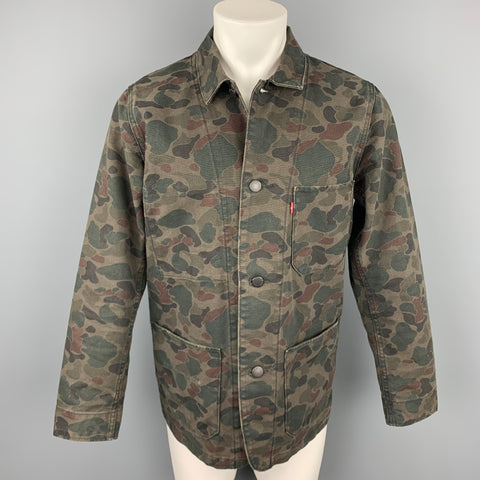 LEVI'S Size M Size M Olive Camouflage Cotton Worker Jacket