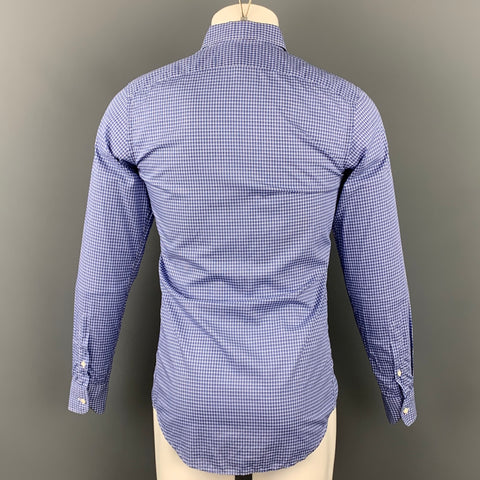 RALPH LAUREN Black Label Taille S Chemise à manches longues boutonnée en coton à carreaux bleus