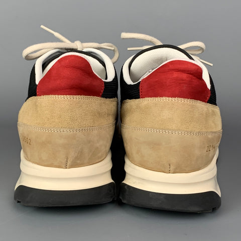 COMMON PROJECTS Size 12 Tan & Black Color Block Nylon Lace Up Sneakers