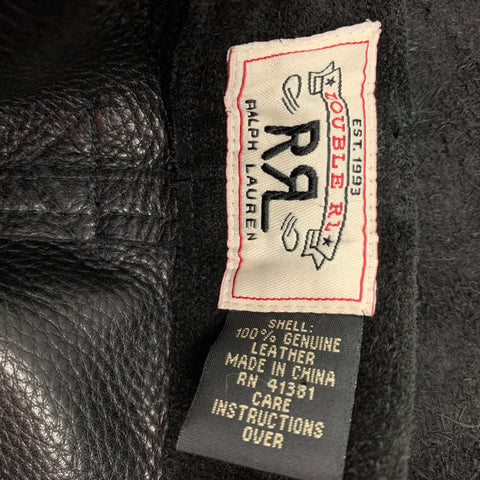RRL by RALPH LAUREN Size 35 Black Distressed Suede Western Fringe Pants