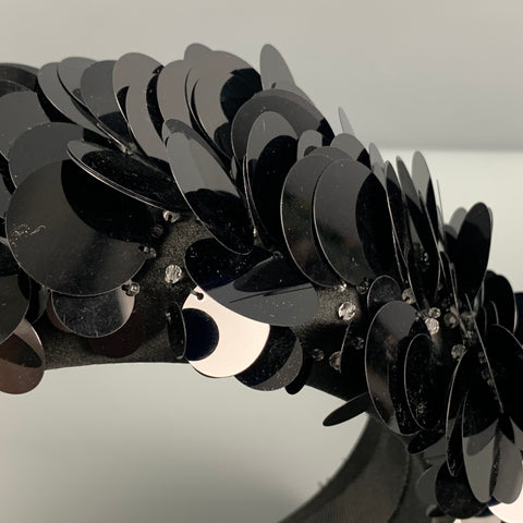 PRADA Bandeau à paillettes en soie noire
