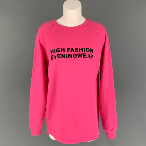 BAJA EAST Jersey de cuello redondo con gráfico de algodón rosa talla L