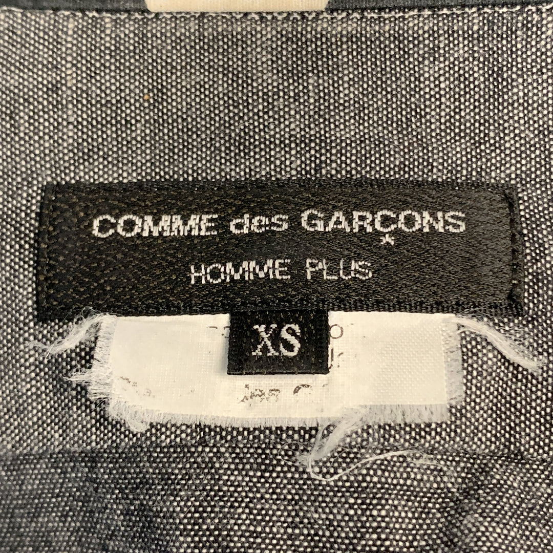 COMME des GARCONS HOMME PLUS Size XS Chemise à manches longues en coton gris à pois