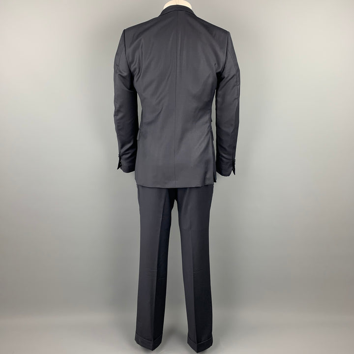 ERMENEGILDO ZEGNA Size 40 Navy Wool Double Breasted Custom Suit