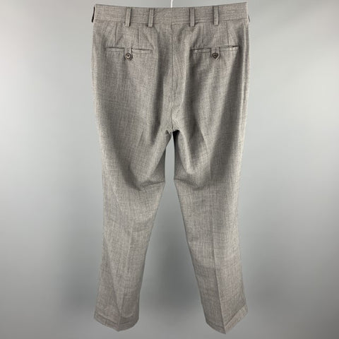 PRADA Taille 31 Pantalon habillé en laine mélangée grise avec braguette zippée