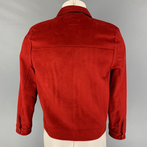 BILLY REID Size S Brick Textured Cotton Zip Up Jacket