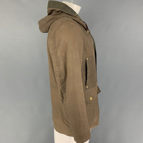 MARC JACOBS Size XS Olive Cotton Hooded Jacket