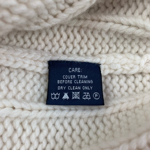 RALPH LAUREN Blue Label Size M Cream Knitted Cashmere / Wool Cardigan
