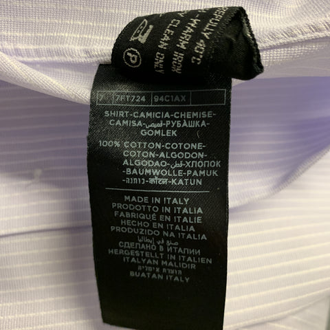 TOM FORD Size M Lavender Stripe Cotton Spread Collar Button Up Long Sleeve Shirt