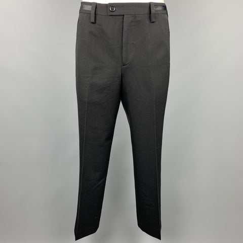 PAUL SMITH Size 36 Black Wool Tuxedo Dress Pants
