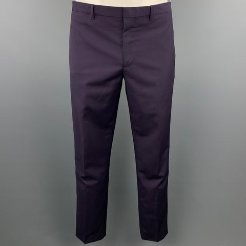 PAUL SMITH Taille 40 Costume à revers cranté en laine / mohair aubergine régulier