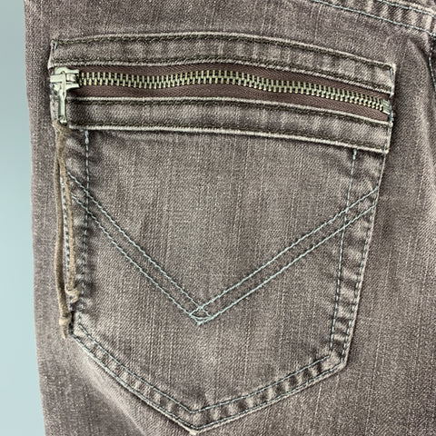 JOHN VARVATOS * U.S.A. Size 32 Grey Wash Denim Button Fly Jeans