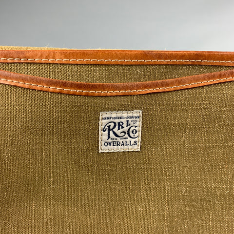 RRL by RALPH LAUREN Olive & Tan Canvas Leather Messenger Bag