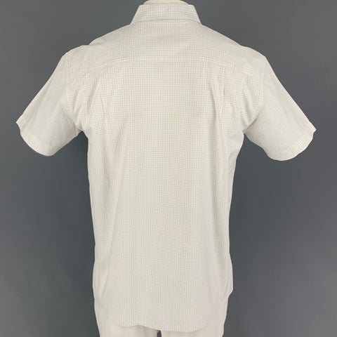 MARC JACOBS Size M White Window Pane Cotton Button Up Short Sleeve Shirt