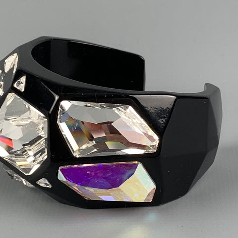 SWAROVSKI Black Acetate Crsytal Cuff Bracelet