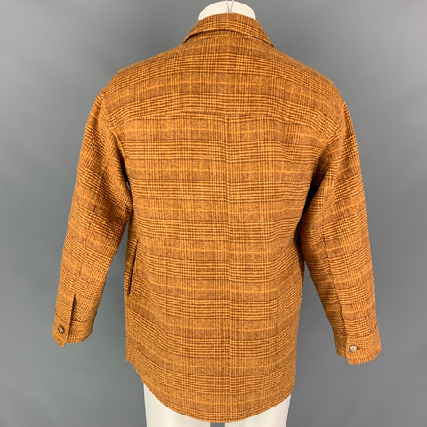 OPENING CEREMONY Size S Tan & Brown Plaid Polyester Blend Reversible Long Sleeve Shirt