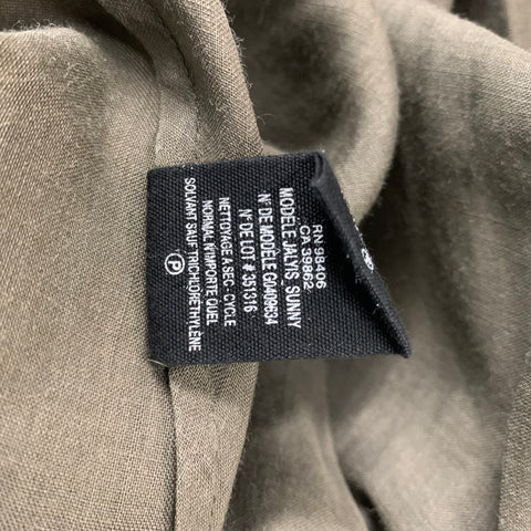 THEORY Size 2 Olive Ramie Solid Shirt dress