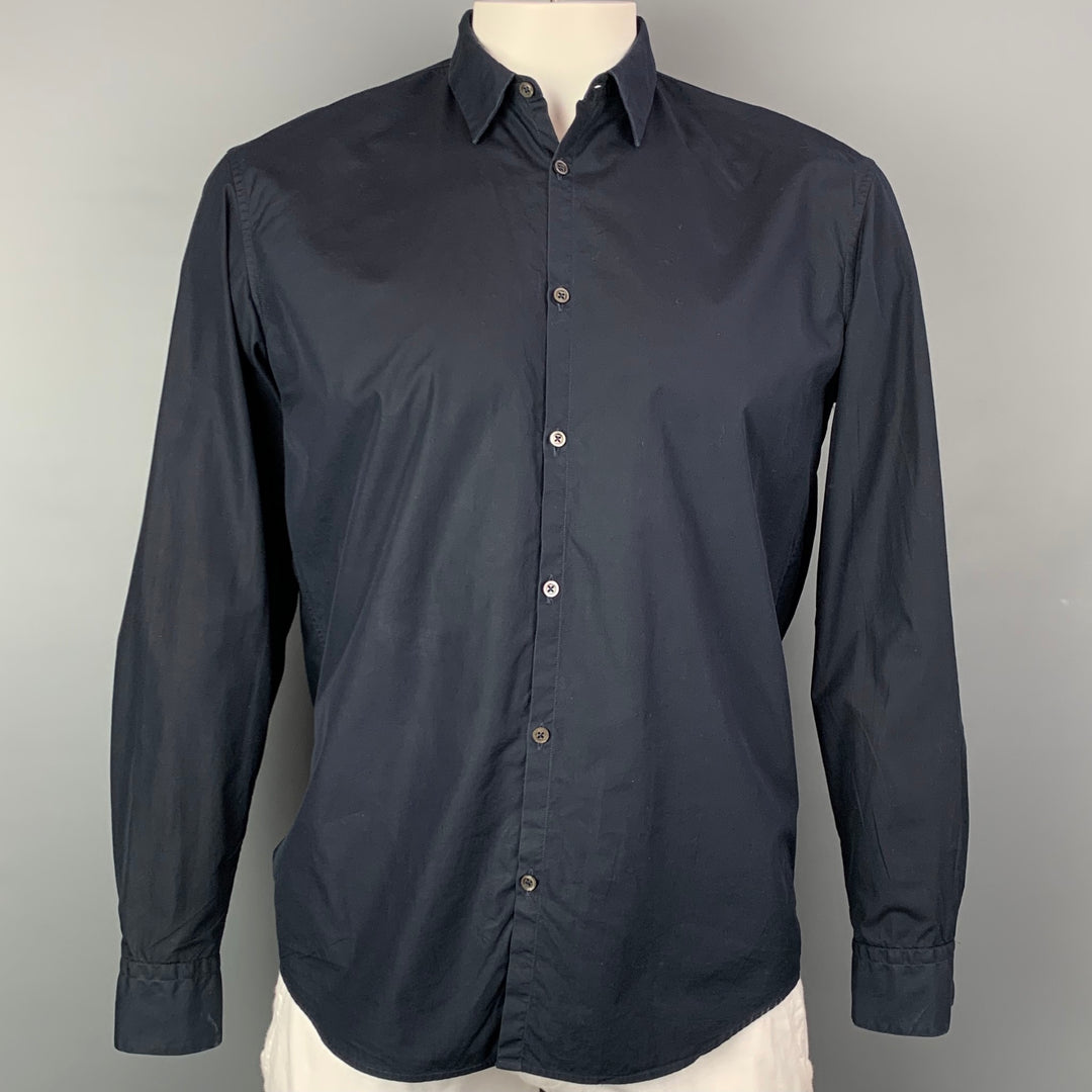 JIL SANDER Size L Indigo Cotton Button Down Long Sleeve Shirt