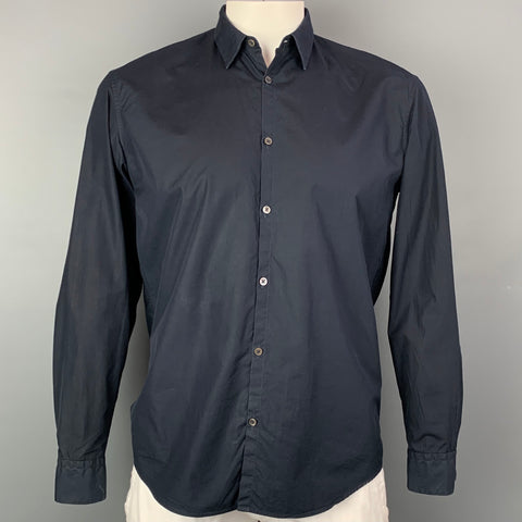 JIL SANDER Camisa de manga larga con botones de algodón índigo talla L