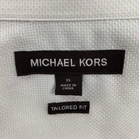 MICHAEL KORS Size XL White Cotton Long Sleeve Shirt