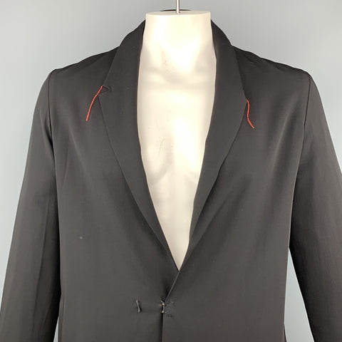 M.A+ Chest Size L Black Solid Cotton Hook & Eye Closure Jacket