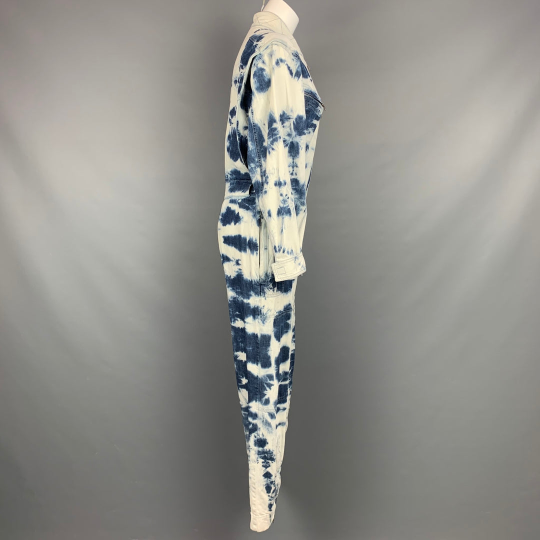 STELLA McCARTNEY SS 2020 Size 4 Blue Cotton Acid-Wash Denim Jumpsuit