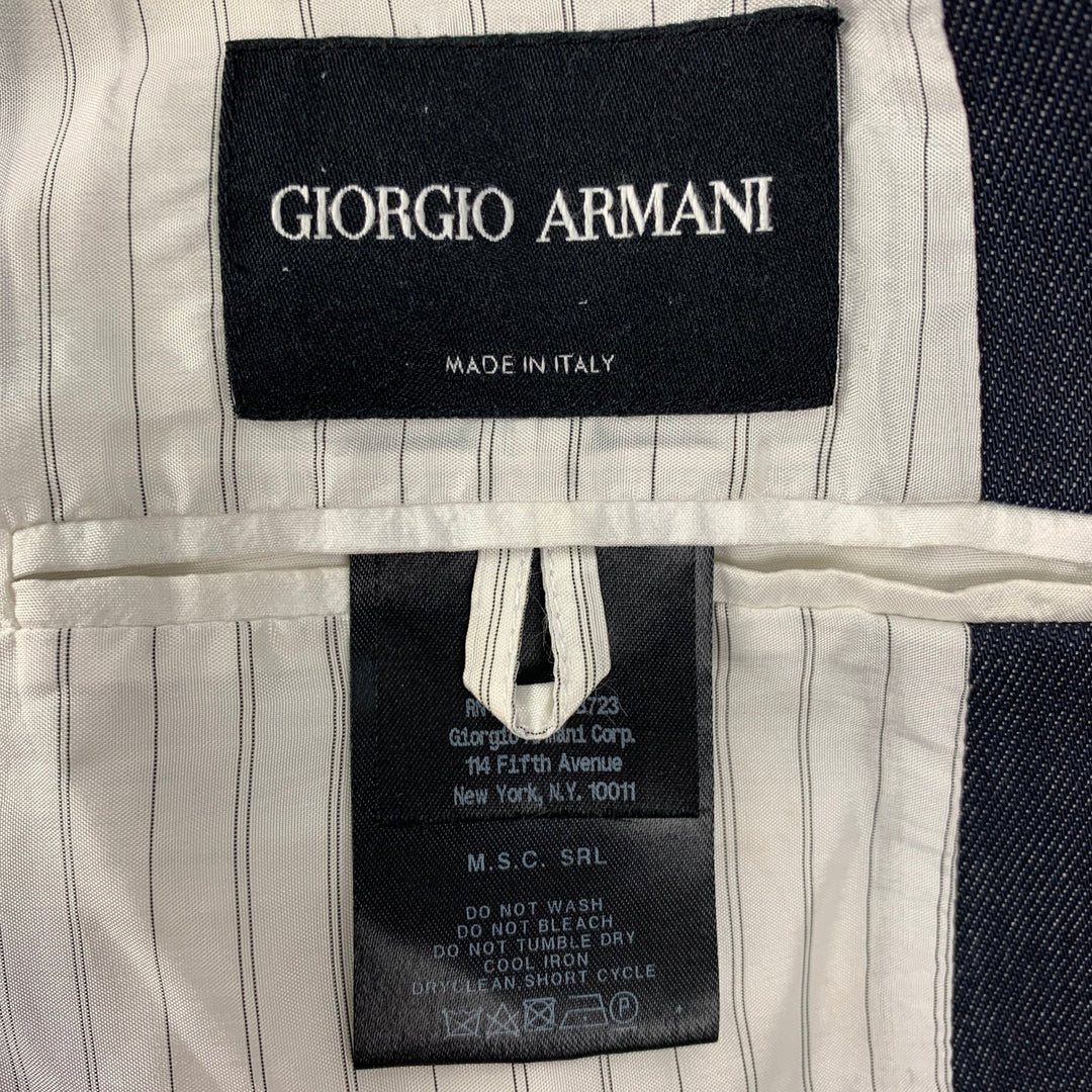 GIORGIO ARMANI Size 38 Indigo Cotton Sport Coat