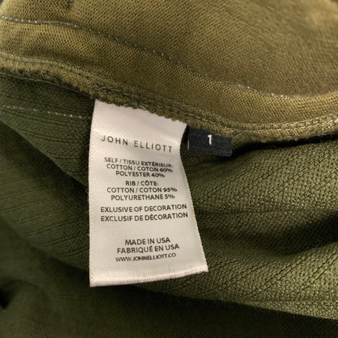 JOHN ELLIOTT FW18 Size S Green Black Cotton Polyester Drawstring Shorts