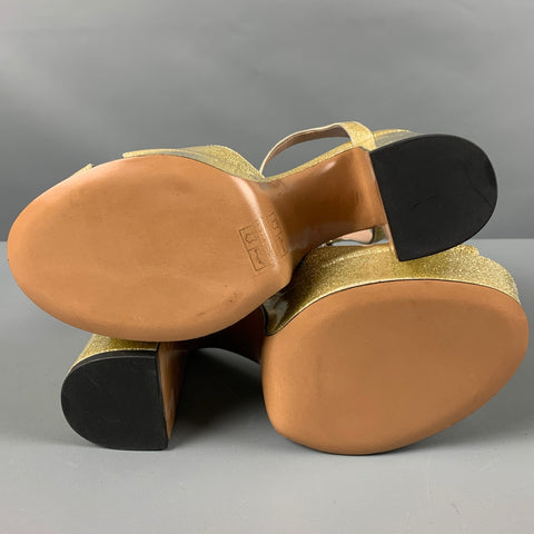 MARC JACOBS Sandales à plateforme dorées taille 8