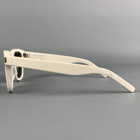 SAINT LAURENT White Acetate Mirrored Sunglasses