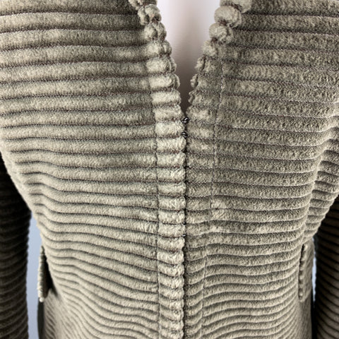 AKRIS Size 10 Taupe Corduroy Jacket Hook Eye Blazer