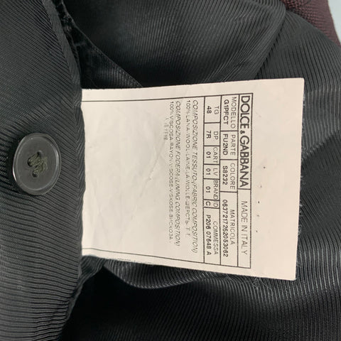 DOLCE & GABBANA Size 38 Regular Brown Wool Notch Lapel Suit