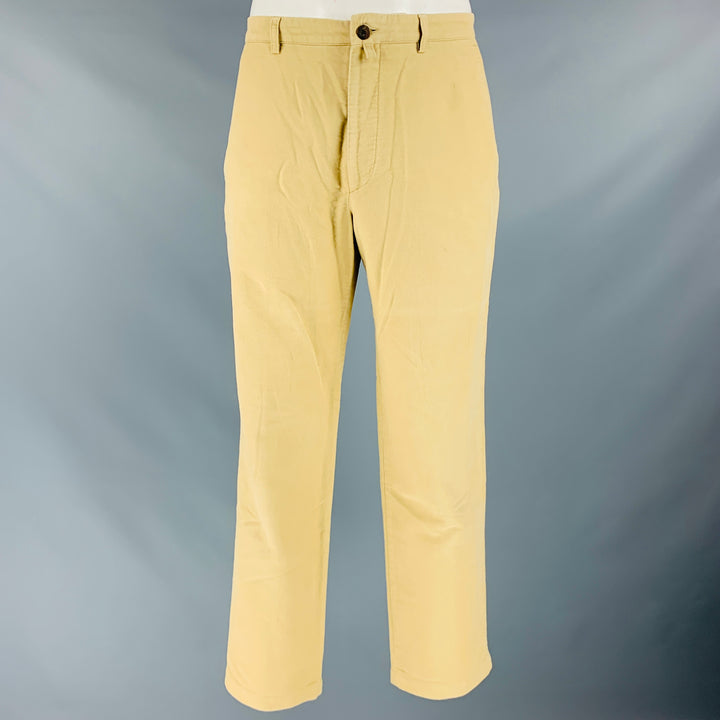 DRIES VAN NOTEN Size 34 Beige Cotton Flat Front Casual Pants