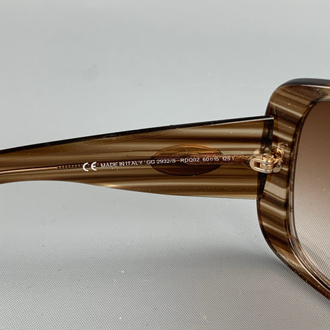 GUCCI Brown & Beige Acetate Glitter Sunglasses