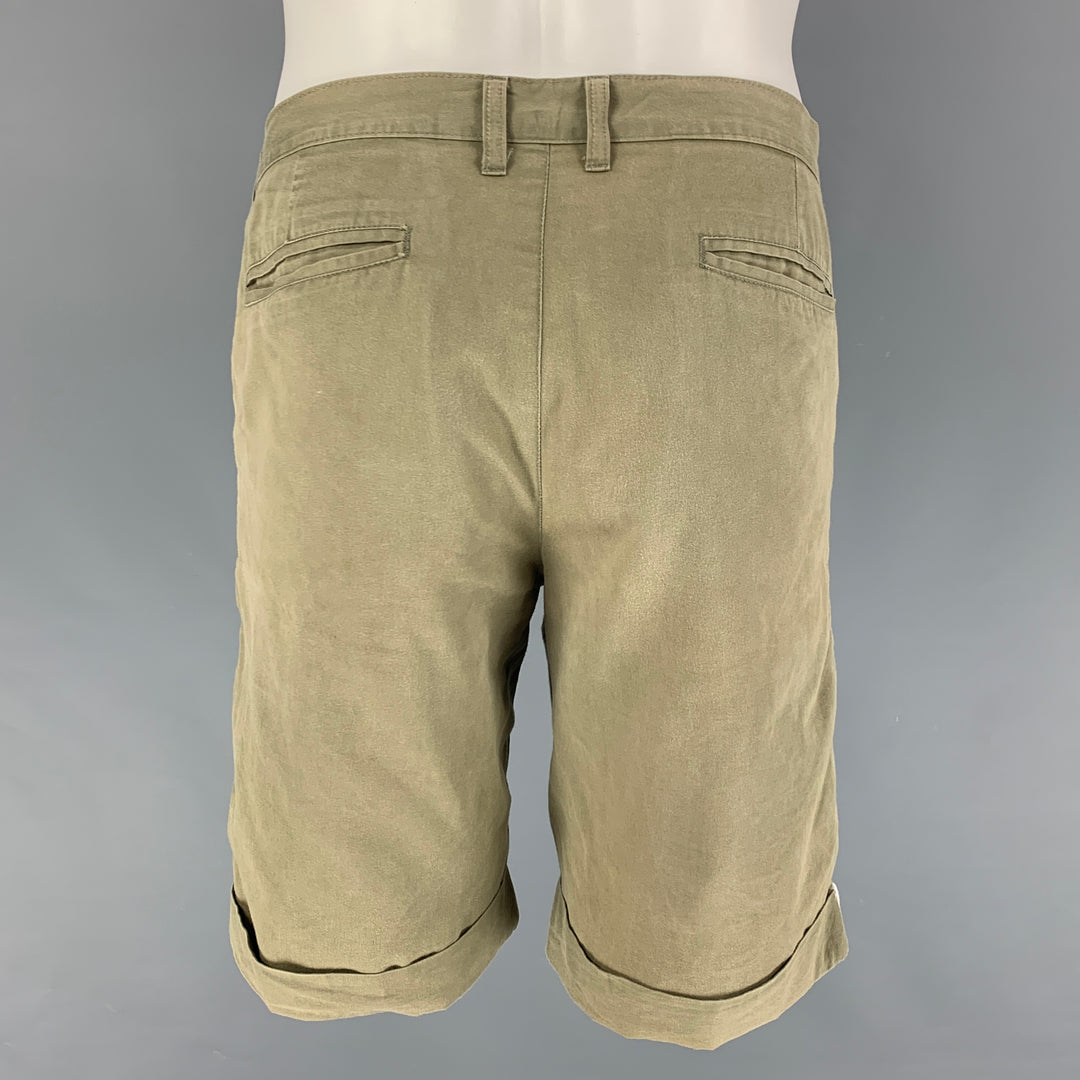 ALBAM Size 32 Olive Cotton Shorts