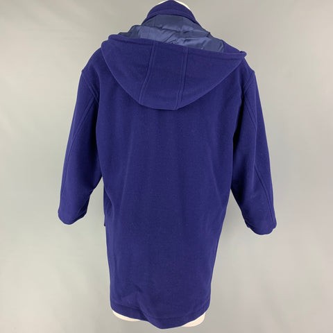 Vintage VERSACE JEANS COUTURE Size S Purple Wool Zip & Buttons Oversized Coat