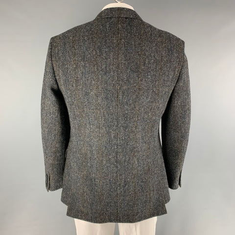 J.CREW Taille de poitrine 42 Manteau de sport à simple boutonnage en laine mélangée grise
