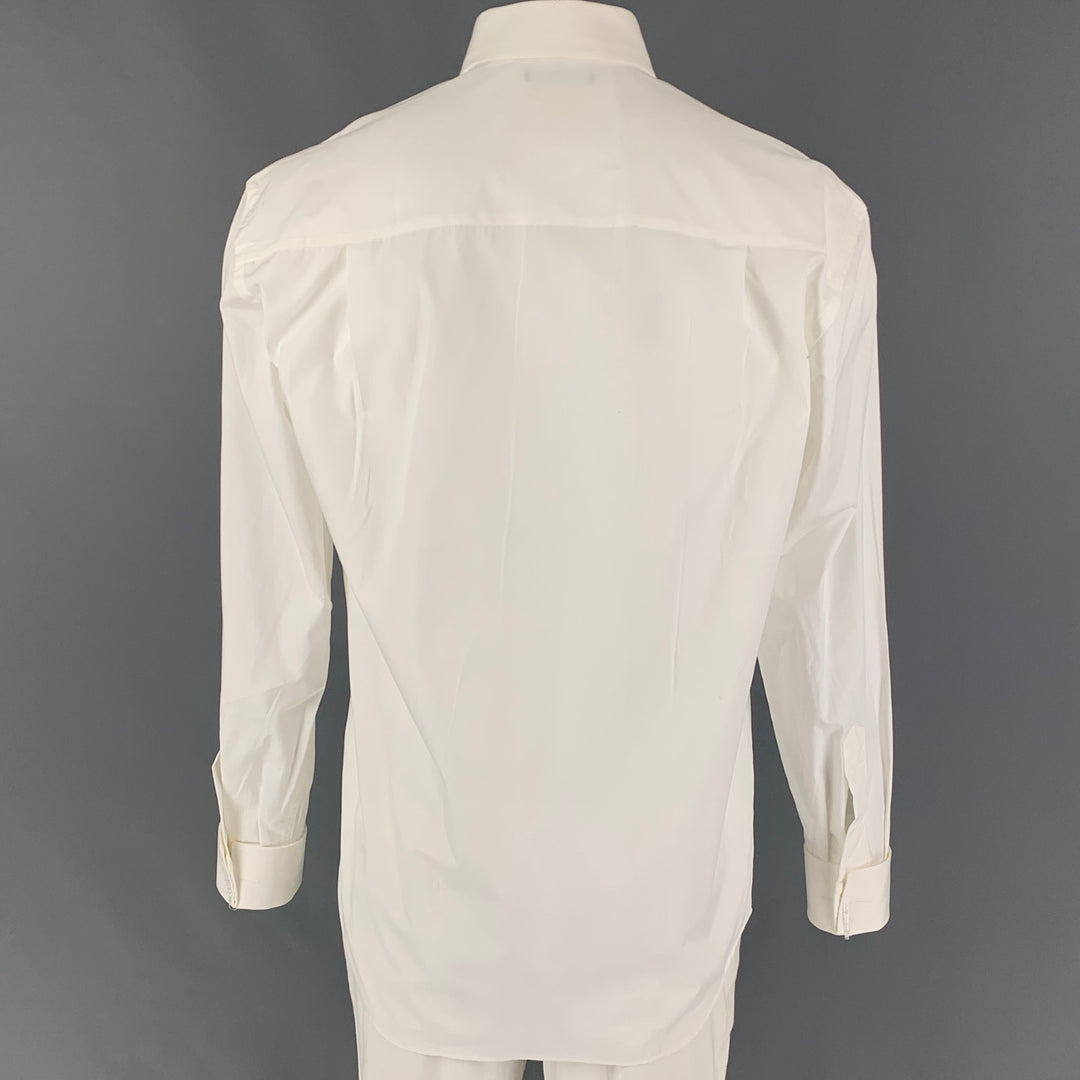 JACK LIPSON Size M White Embroidery Cotton French Cuff Long Sleeve Shirt