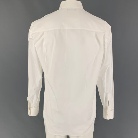 JACK LIPSON Size M White Embroidery Cotton French Cuff Long Sleeve Shirt