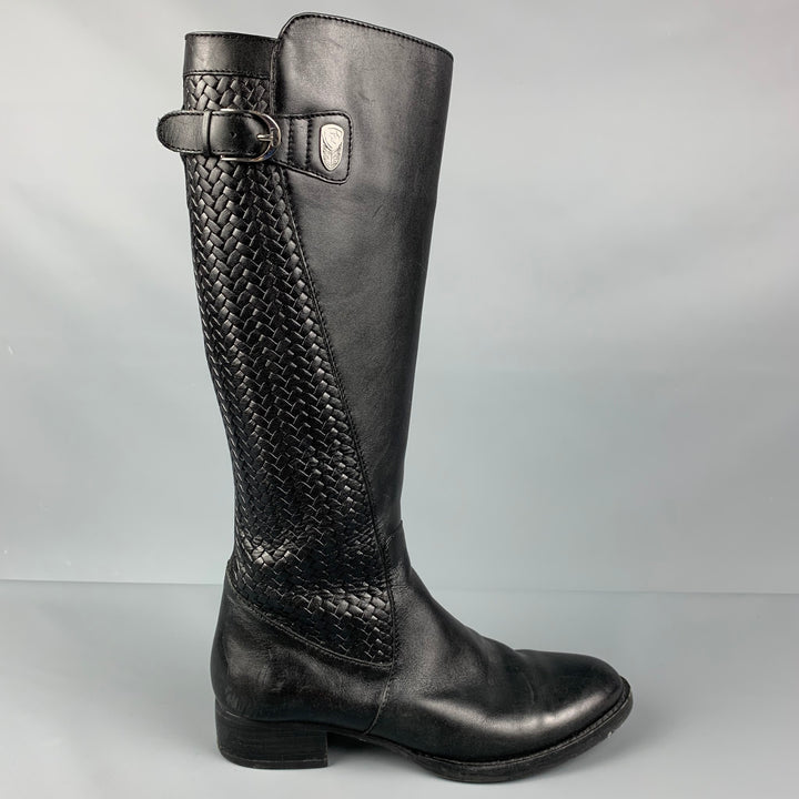 ARIAT Size 7.5 Black Leather Woven Boots