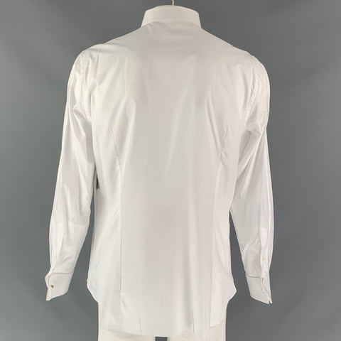 UMAN Size XL White Solid Cotton French Cuff Long Sleeve Shirt