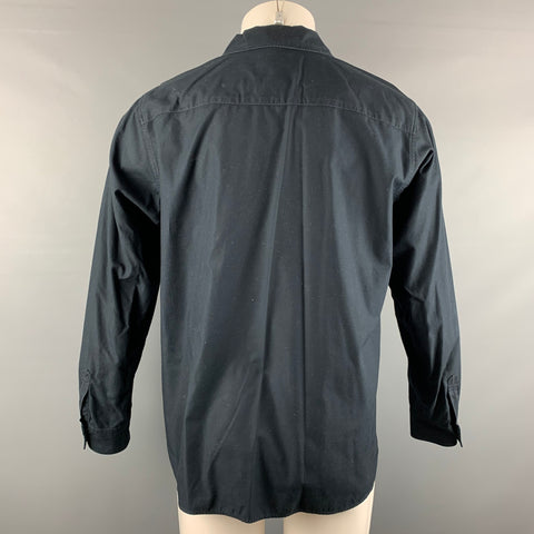 CHIMALA Size M Navy Cotton Long Sleeve Shirt